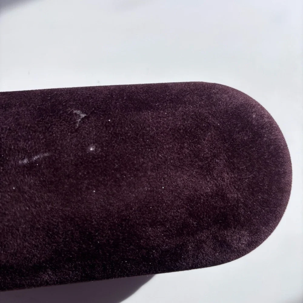 Tom Ford Velvet Sunglasses Case in Dark Brown with Gold Logo